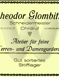 Anzeige des Schneidermeisters Th. Glombitza